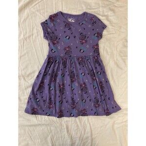 5T DreamWorks girl clothes - 1 piece dress | solid purple Trolls theme